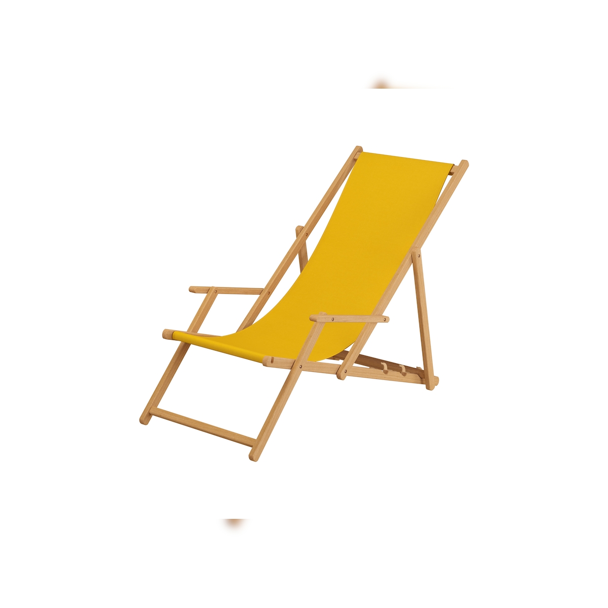Erst-Holz Strandstuhl gelb Gartenliege Strandliege Deckchair Tisch Liegestuhl Holz hell klappbar 10-302NT Image