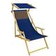 Erst-Holz Gartenstuhl blau Sonnenliege Strandstuhl Sonnendach Kissen Deckchair Buche 10-307 N S KD