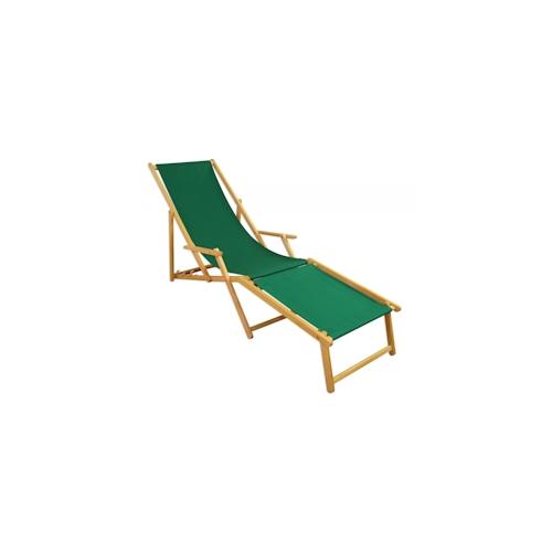 Liegestuhl Gartenliege grün Fußteil Sonnenliege Strandliege Holz Deckchair Gartenmöbel 10-304NF
