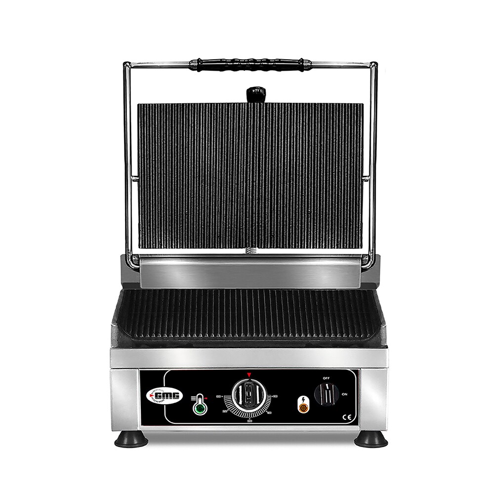 GMG - Kontaktgrill - ▲ & ▼ Glatt - mit Grillplatten aus Gusseisen, Fettauffangschale und Temperaturregelung 50° - 300° C Image