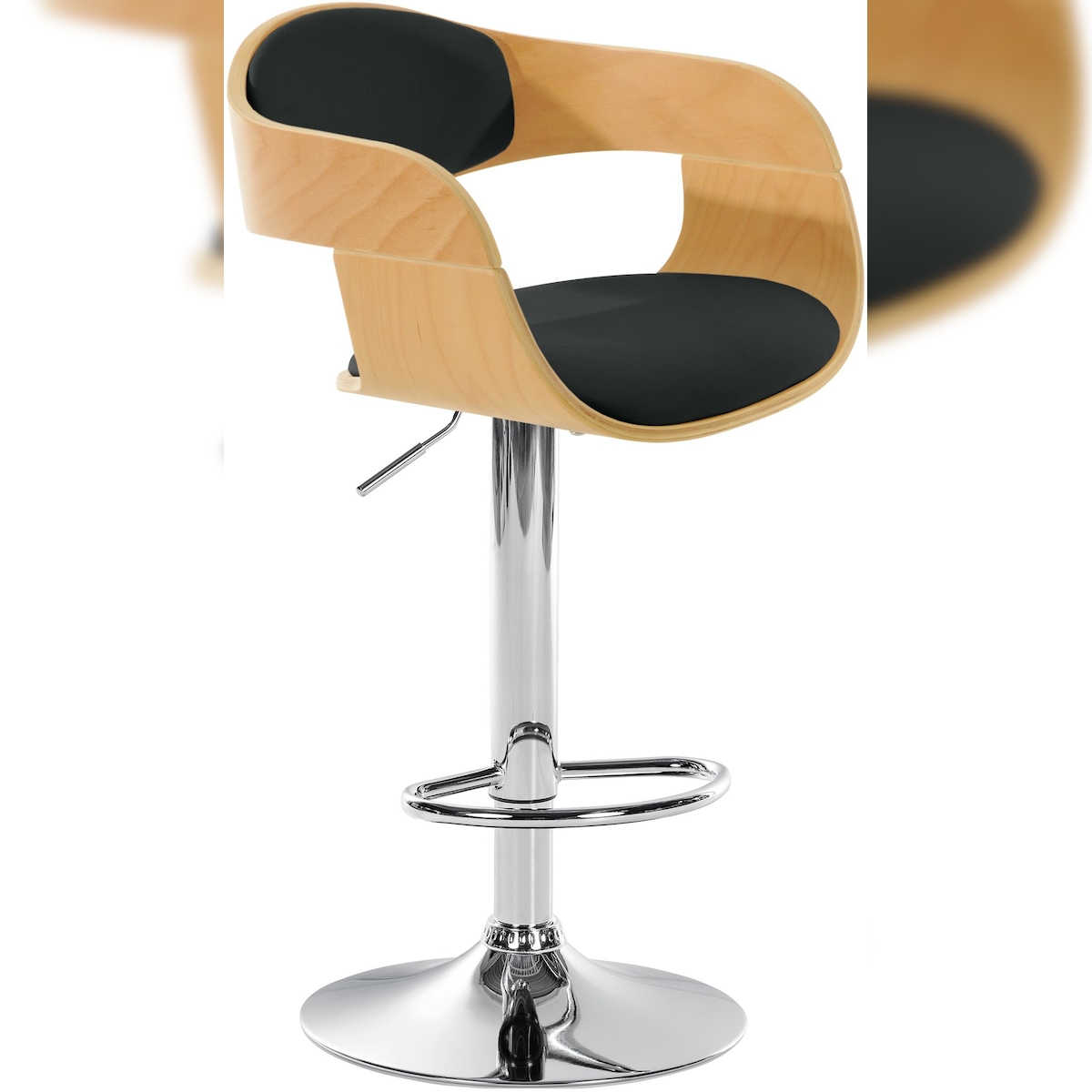 CLP Barhocker Kingston Kunstleder natura/schwarz Image