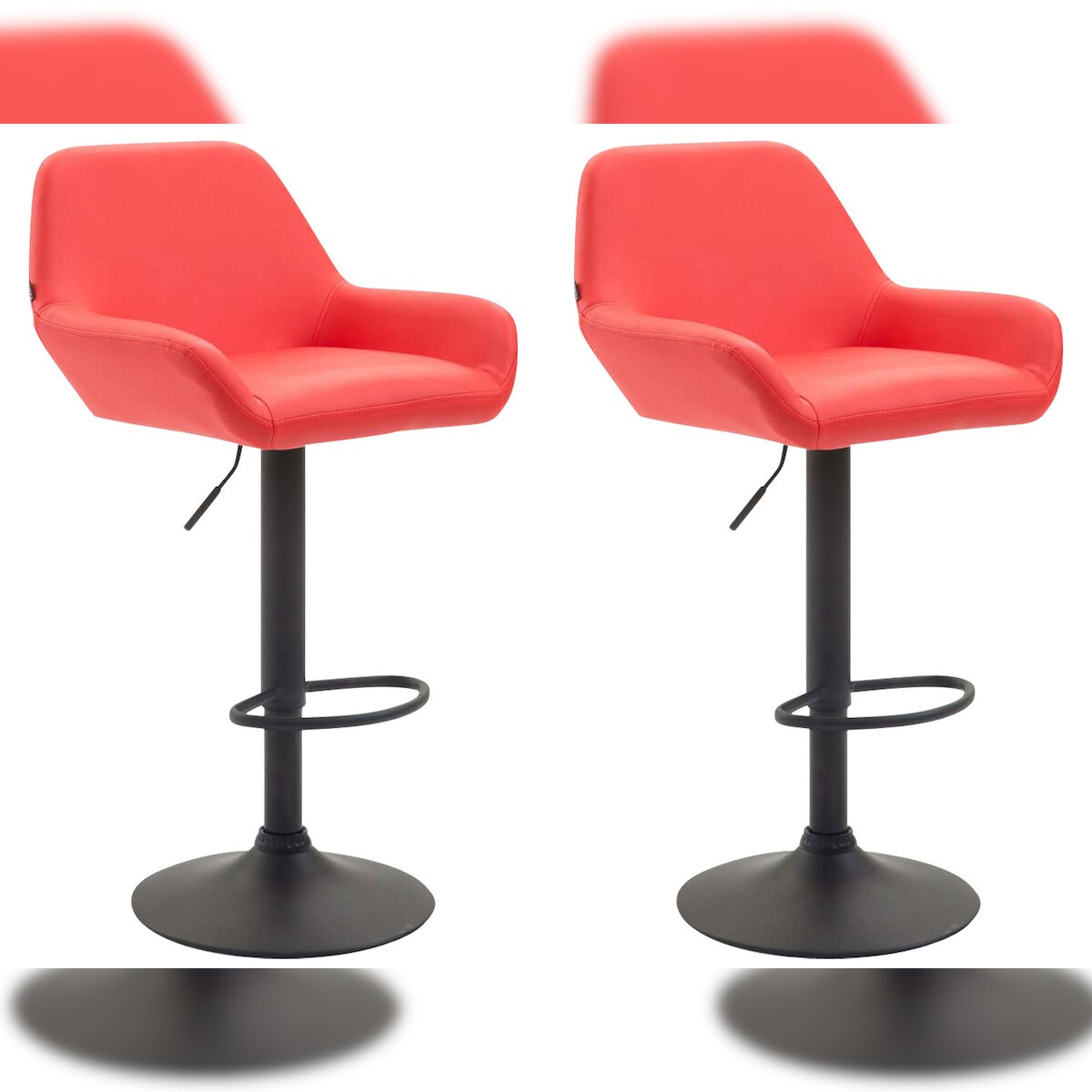 CLP 2er Set Barhocker Braga Kunstleder rot/schwarz Image