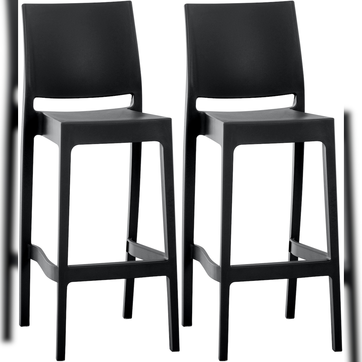 CLP 2er Set Barhocker Maya Kunststoff schwarz Image