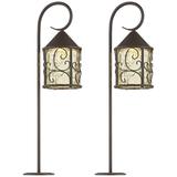 Casa Seville 28" High Dark Walnut LED Path Lights Set of 2