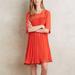 Anthropologie Dresses | Anthropologie Maeve Edie Red Pleated Swing Dress | Color: Orange/Red | Size: 4