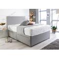 Sleep Factory's Grey Suede Memory Foam Divan Bed Set With Mattress And Headboard 3ft 4ft 4ft6 5ft 6ft Single Double Small UK King Super King (4.0FT (Small Double), 2 Drawers Same Side)