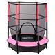 GALACTICA NEW Mini Trampoline | 4.5FT 55" with Safety Net Enclosure | Indoor Outdoor Children’s Activity Junior Trampoline - Pink