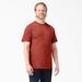 Dickies Men's Heavyweight Heathered Short Sleeve Pocket T-Shirt - Rustic Red Heather Size 4 (WS450H)