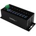 StarTech 7-Port Industrial USB 3.0 ESD and Surge Protection Hub (Black) ST7300USBME