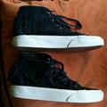 Vans Shoes | Black Suede Moccasin Vans High Top | Color: Black/White | Size: 5.5