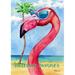 Toland Home Garden Summer Flamingo Polyester Garden Flag Metal in Blue/Pink | 40 H x 28 W in | Wayfair 1012432