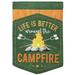 Dicksons Inc Campfire 2-Sided Polyester Garden Flag in Gray/Green/Orange | 18 H x 13 W in | Wayfair M011119