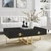 Nicole Miller Plumeria Coffee Table For Living Room Office Wood/Metal in Black | 15.5 H x 47.2 W x 23.5 D in | Wayfair NCT197-09BK-WR