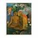 Stupell Industries 'Tropical Landscape Native Figures Classic' by Paul Gauguin - Painting Print in Blue/Green/Yellow | Wayfair aa-096_wd_10x15