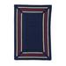 Blue/Navy 96 x 0.5 in Area Rug - Red Barrel Studio® Nimet Braided Navy/Red Area Rug Polypropylene | 96 W x 0.5 D in | Wayfair