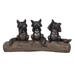 Millwood Pines Hawtree Pines See Hear Speak No Evil Foxes Perching on Wood Branch Figurine Resin in Black/Brown | 4 H x 13 W x 5.75 D in | Wayfair