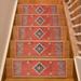 Red 0.4 x 9 W in Stair Treads - Millwood Pines Seagirt Premium Hotel Quality Southwestern Tribal Terra Cotta & Stair Tread Synthetic Fiber | Wayfair