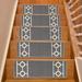 0.3 x 8.5 W in Stair Treads - Charlton Home® Slip Resistant Stair Treads Machine Washable Chain Bordered Size 8.5" x 26" Stair Tread, Colors & Set Options Synthetic Fiber | Wayfair