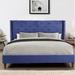 Rosdorf Park Knobel Luxe Platform Bed Upholstered/Polyester in Blue | 51 H x 62 W x 81 D in | Wayfair 240C199087CD49BE88887DF869BB2970