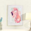 Bay Isle Home™ 'Pastel Flamingo I' by Paul Cezanne - Picture Frame Painting on Canvas Paper, Glass in Brown | 28 H x 38 W x 1.25 D in | Wayfair