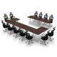 Symple Stuff Turrell 13 Person Conference Meeting Tables w/ 13 Chairs Complete Set Wood/Metal in Brown | 30 H x 180 W x 120 D in | Wayfair