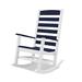 Sand & Stable™ Tristyn Outdoor Rocking Plastic Chair Plastic in Blue/White | 43 H x 22 W x 35 D in | Wayfair AF8388002AE84C7E86FF04334B74CA96