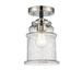 Beachcrest Home™ Alexandira 1-Light 6" Simple Bell Semi Flush Mount Glass in Gray | 9.63 H x 6 W x 6 D in | Wayfair