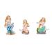 Longshore Tides 3 Piece Waldron Miniature Under the Sea Princess Mermaids Figurine Set Resin in Blue/Green/Red | 1.75 H x 1.5 W x 2.25 D in | Wayfair