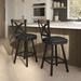 Union Rustic Karsten Swivel Counter & Bar Stool Leather in Gray/Black | 46.38 H x 18.5 W x 22.25 D in | Wayfair DEA2C2AC00CD4BF28B1D0FE5B4DAC1FC