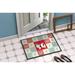 The Holiday Aisle® Coraline Papillon Love 36 in. x 24 in. Non-Slip Indoor Outdoor Door Mat Synthetics in Brown/Red | Wayfair