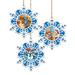 The Holiday Aisle® 3 Piece Christmas Snowflakes Holiday Shaped Ornament Set Wood in Blue/Brown | 5.5 H x 5 W x 0.5 D in | Wayfair