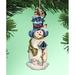The Holiday Aisle® Tidaholm Warm Wishes Frank Hanging Figurine Ornament Wood in Blue/Brown | 5.5 H x 5 W x 0.25 D in | Wayfair