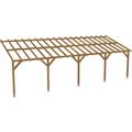 Carport adossé 9x3 - Pente 30% - Bois massif traité CL3 Marron - Durable Sans la visserie et sans