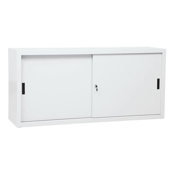 Gürkan Schiebetürenschrank aus Stahl 2 OH 160 cm breit grau, 160x75x45 cm