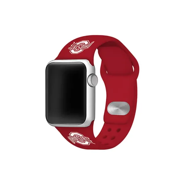 affinity-bands-ncaa-ohio-state-buckeyes-silicone-42-millimeter-apple-watch-band,-red/