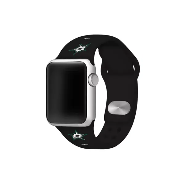 game-time®-nhl-dallas-stars-42-millimeter-silicone-apple-watch-band,-black/