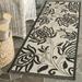 Black 28 x 0.25 in Area Rug - Winston Porter Herefordshire Floral Sand/Indoor/Outdoor Area Rug, Polypropylene | 28 W x 0.25 D in | Wayfair