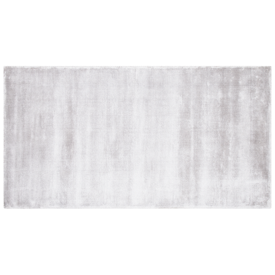 Teppich Hellgrau Viskose 80x150 cm Kurzflor Rechteckig mit Baumwoll-Unterseite skandinavischer Stil