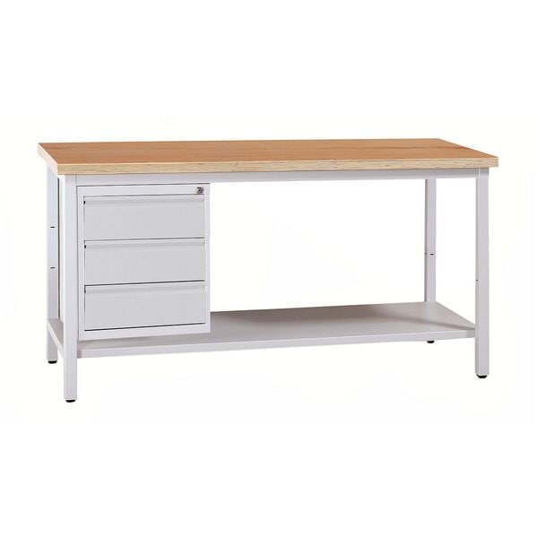 Gürkan Werkbank - 120 cm breit mit 2+1 Schüben grau, 120x84x60 cm
