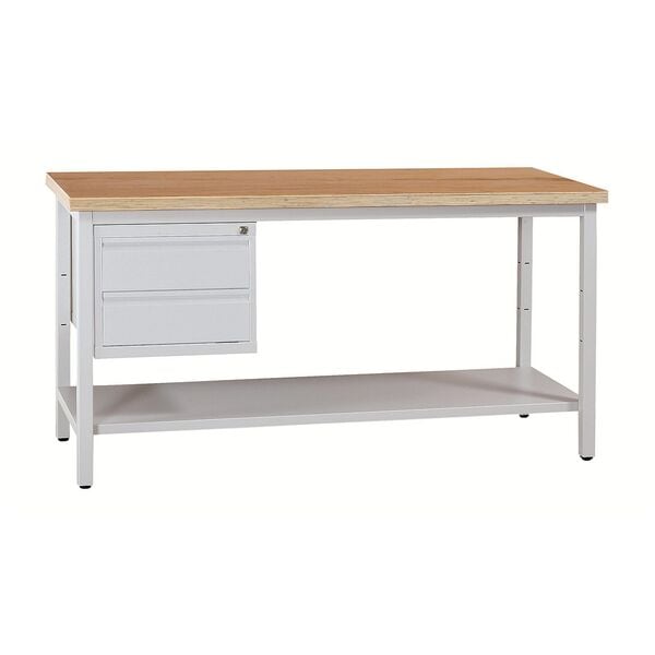Gürkan Werkbank - 120 cm breit mit 2 Schüben grau, 120x84x60 cm