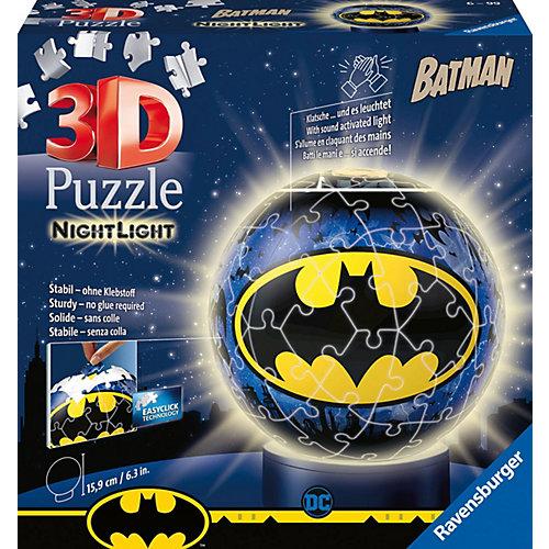 2in1 Nachtlich & puzzleball® Ø13 cm, 72 Teile , Batman