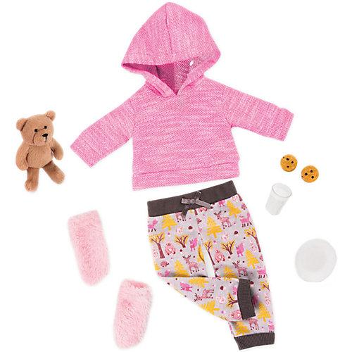 Deluxe Schlafanzug & Teddybär 46cm Puppen mehrfarbig Kinder