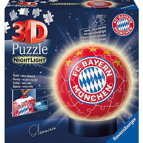 2in1 Nachtlicht & puzzleball® Ø13 cm, 72 Teile , FC Bayern München