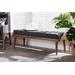 Baxton Studio Linus Mid-Century Modern Dark Grey Fabric Upholstered & Button Tufted Wood Bench - BBT5363-Dark Grey-Bench