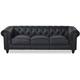 Canapé Chesterfield 3 Places Regency Noir - Noir