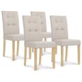 Lot de 4 chaises POLGA capitonnées beiges pour salle à manger - Beige