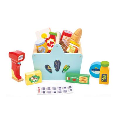 Le Toy Van - Wooden Shopping Basket & Grocery Set & Scanner