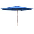 vidaXL Parasol d'extérieur avec mât en bois 350 cm Bleu