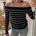 American Eagle Outfitters Sweaters | American Eagle Off The Shoulder Sweater | Color: Black/White | Size: M