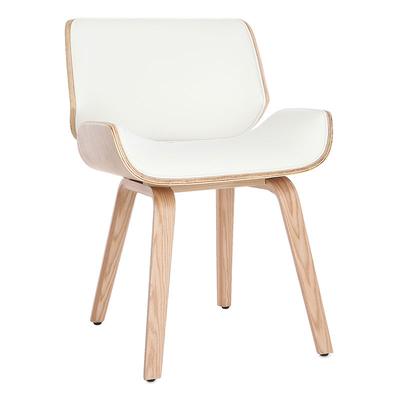 Sedia design bianco e legno chiaro RUBBENS - Legno chiaro / bianco